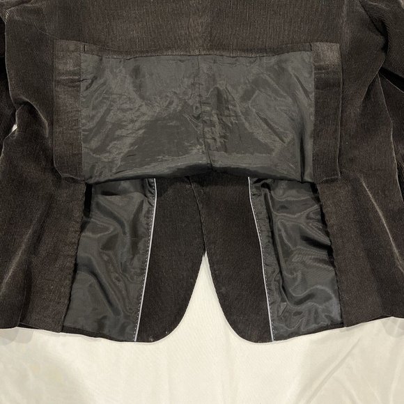 Pronto Uomo Mens Black Corduroy Blazer Sport Coat Two Button Casual Jacket 46S - Picture 10 of 16